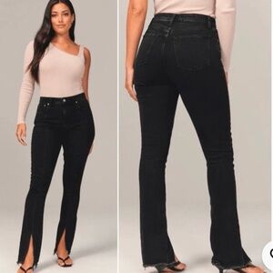 A&F high rise skinny split hem jeans